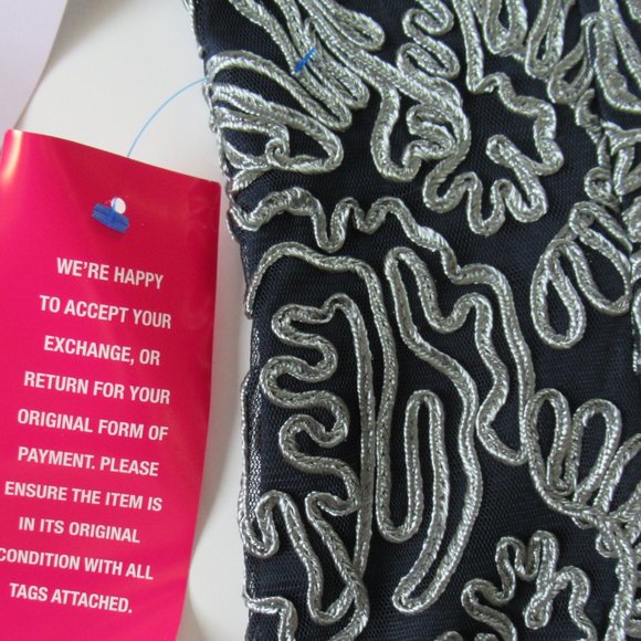 Js Collection Silver Embroidered Short Sleeve Boat Neck Sheath Cocktail Dress - Picture 8 of 13